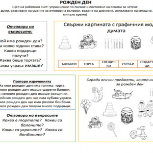 Рожден ден - работен лист (изображение)