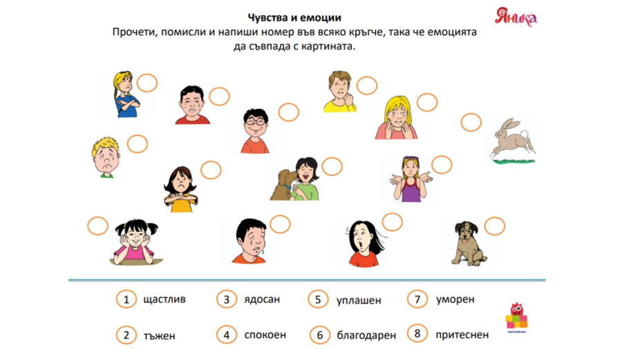 Аз и моите чувства и емоции - работен лист (изображение)